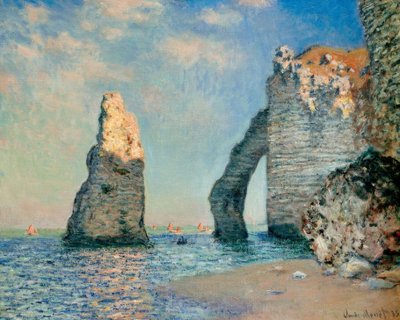 The Needle and the Cliff of Aval by Claude Monet